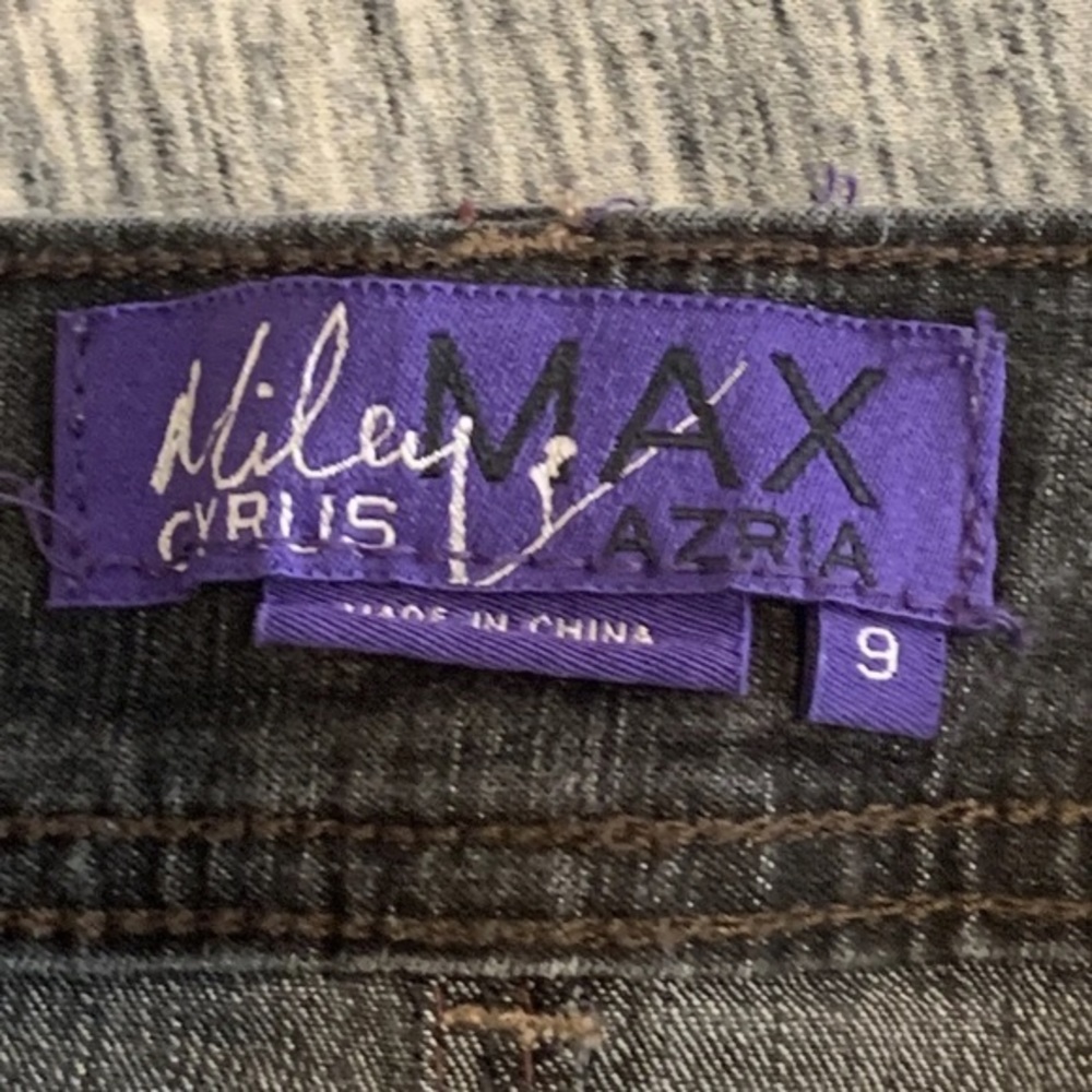 MILEY‎ CYRUS Womens Size 9 Dark Gray Denim Jean Cutoff  Mini Skirt Max Azria - Picture 4 of 5